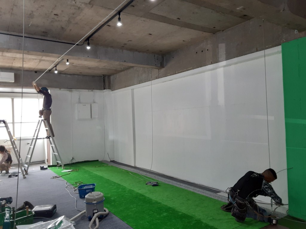 インドアゴルフネット設置工事