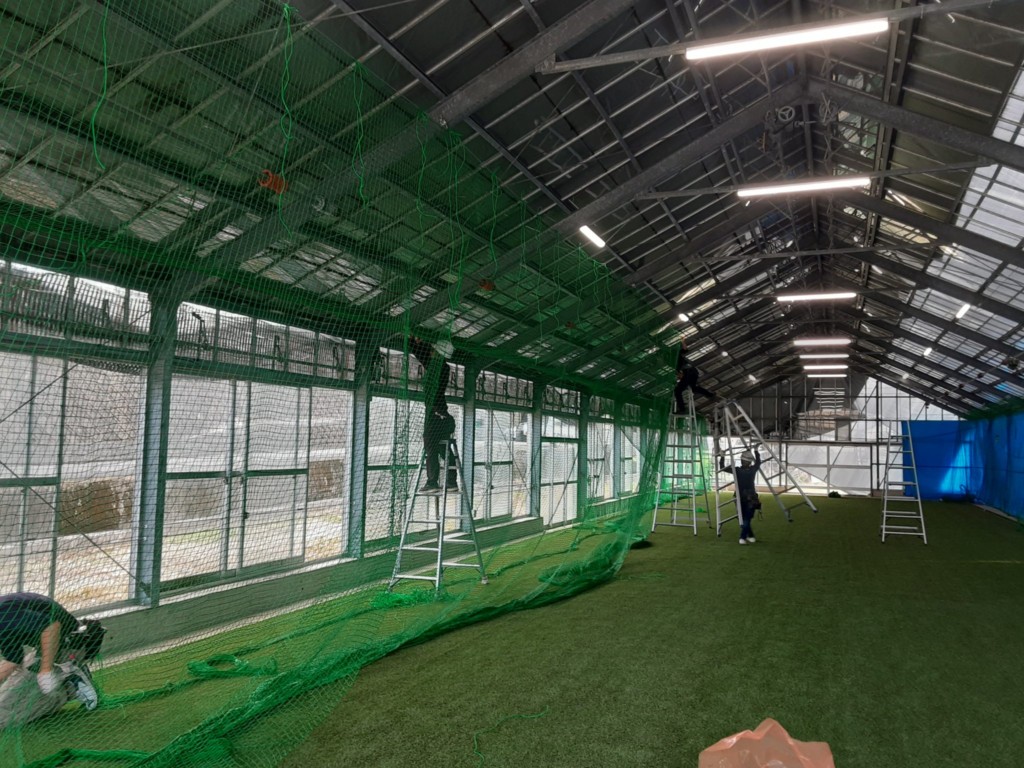 インドアバッティングネット設置工事