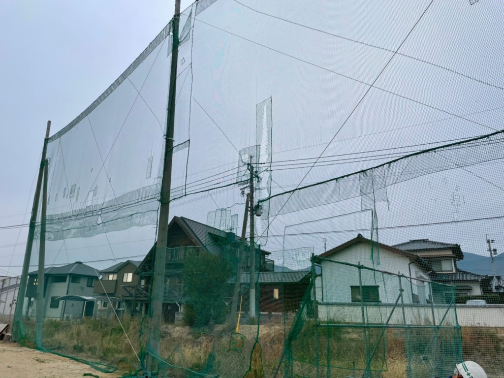 防球ネット補修工事