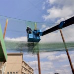 グラウンド防球ネット補修工事