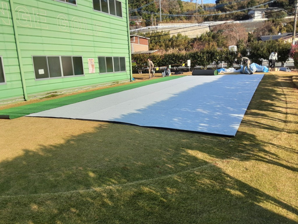 パター練習場人工芝設置工事