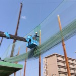 グラウンド防球ネット補修工事