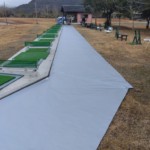 練習場打席廻り人工芝貼り工事