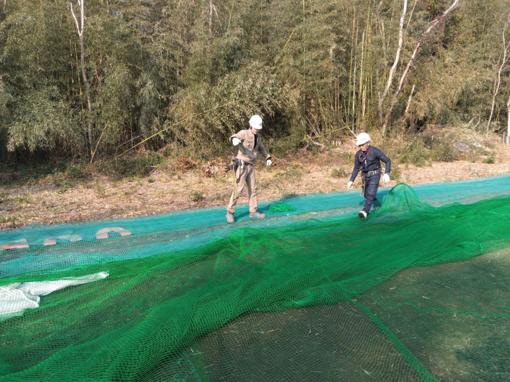 天井ネット一部張替工事