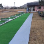 練習場打席廻り人工芝貼り工事