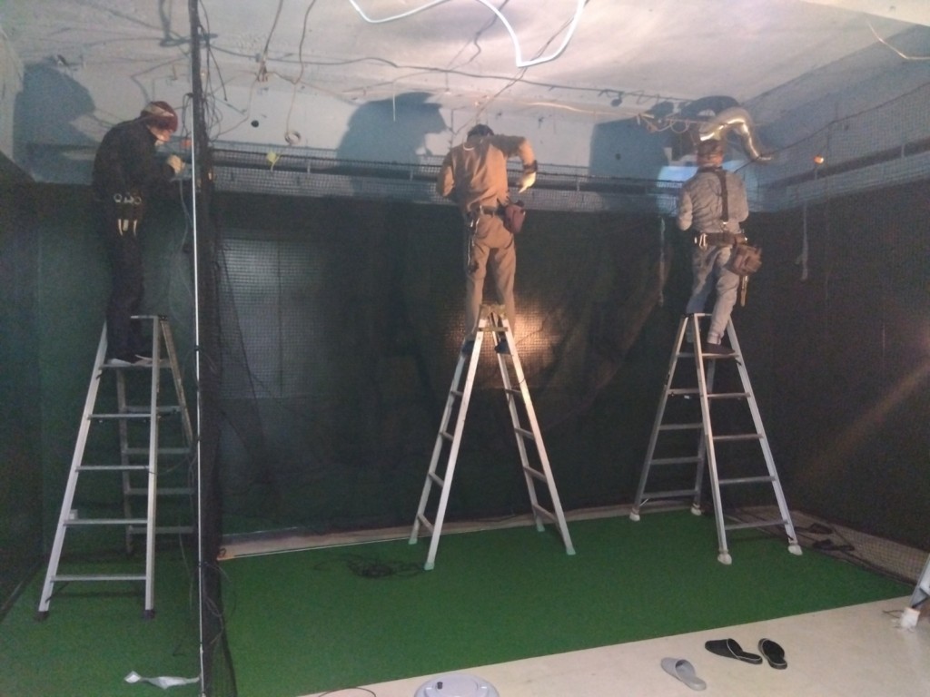 インドアゴルフネット設置工事