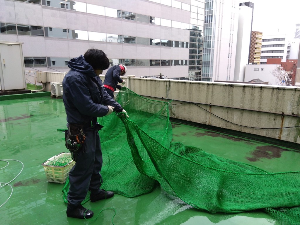 屋上インドアゴルフネット設置工事