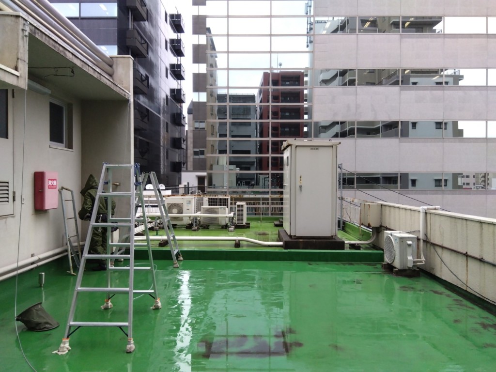 屋上インドアゴルフネット設置工事