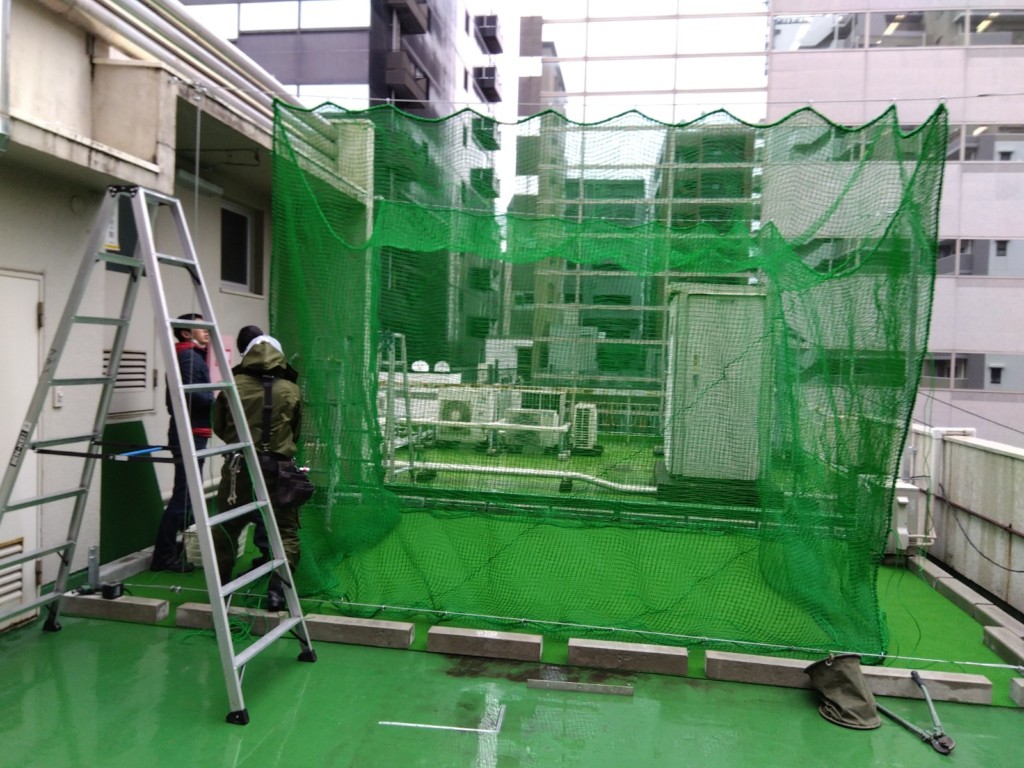 屋上インドアゴルフネット設置工事