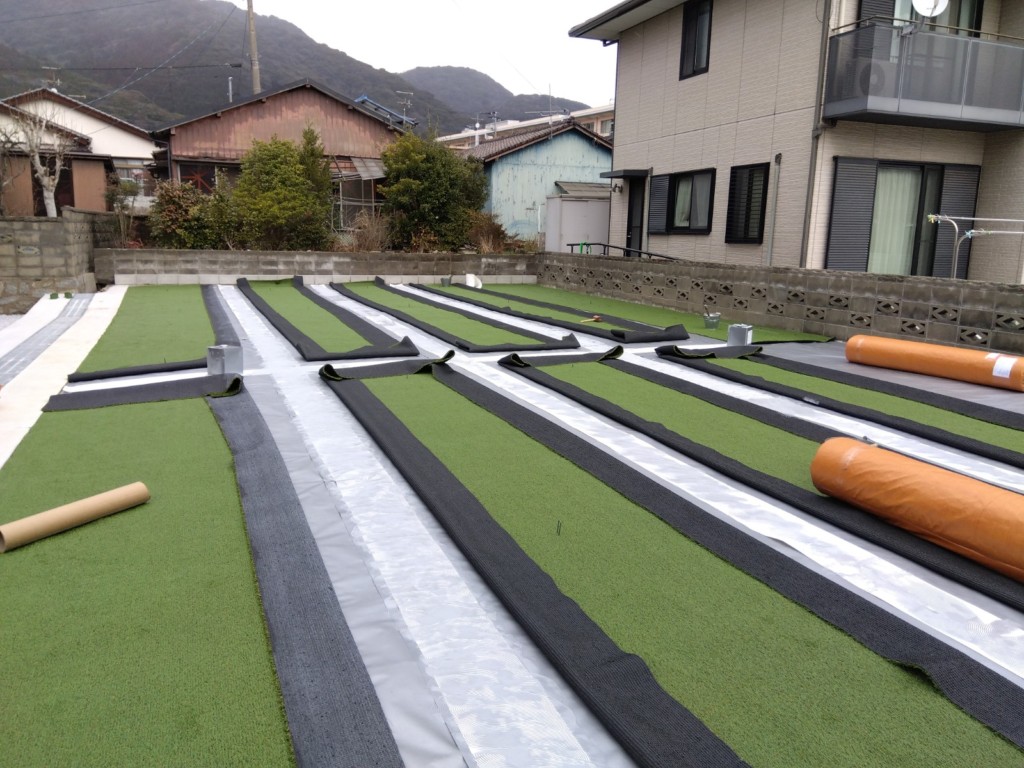 防球ネット及び人工芝設置工事