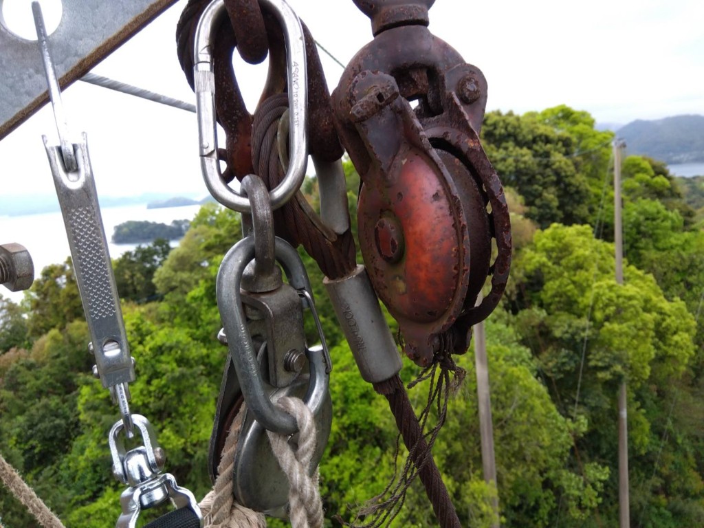 巻ワイヤー・滑車交換工事