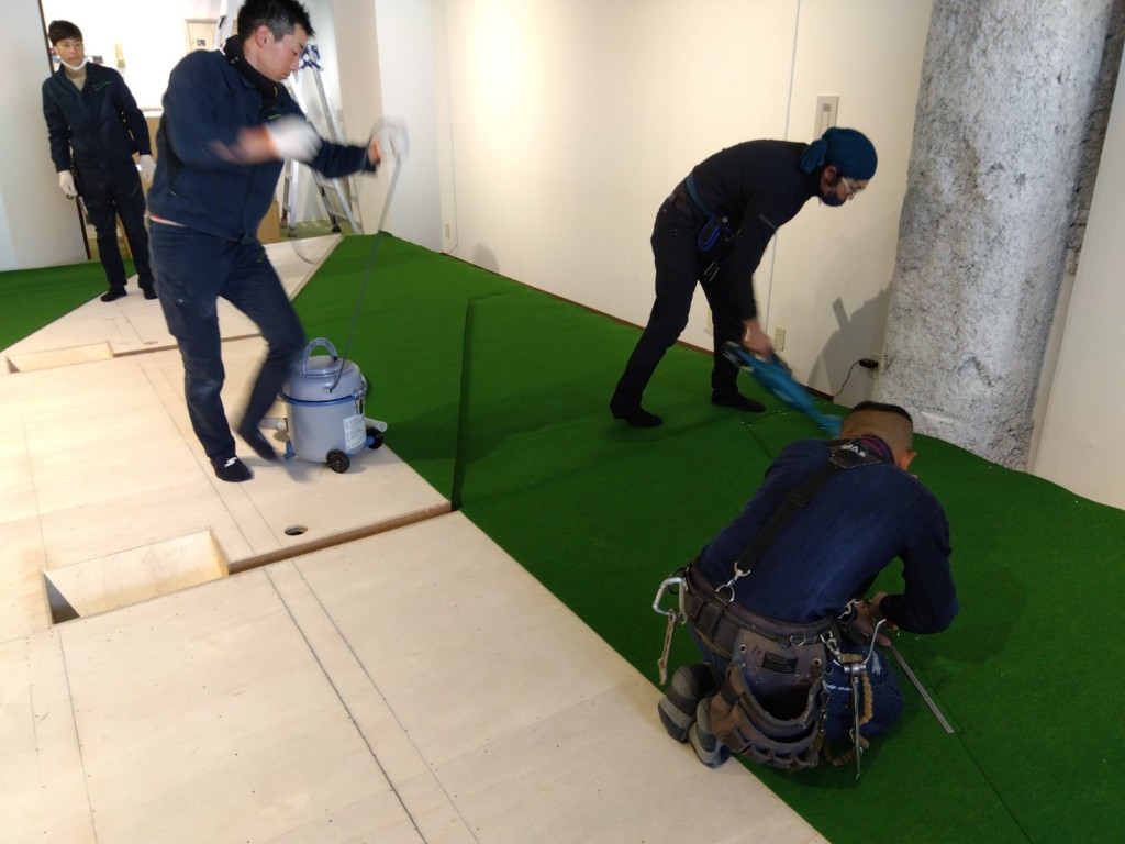 インドアゴルフネット工事