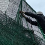 正面ネット追加張り工事