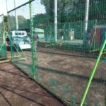 防球ネット張替及び溶接復旧工事