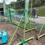 防球ネット張替及び溶接復旧工事