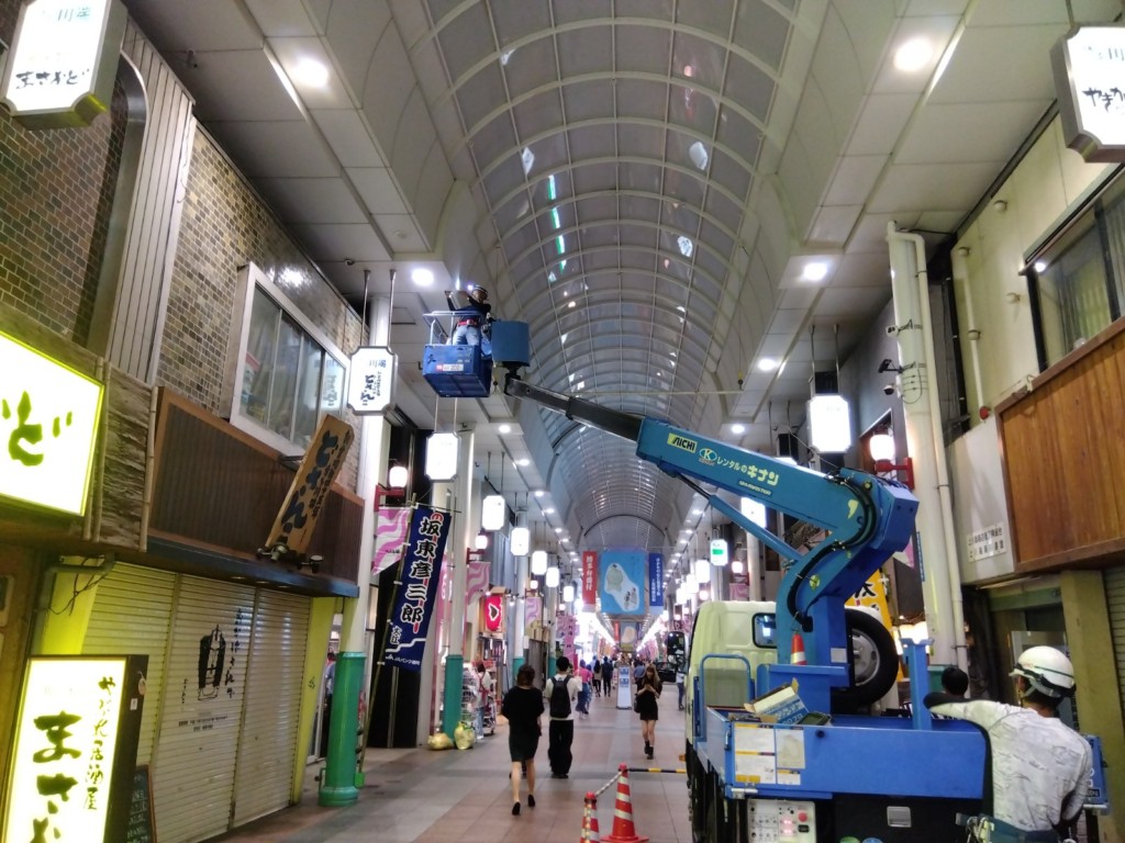 商店街天幕増設工事