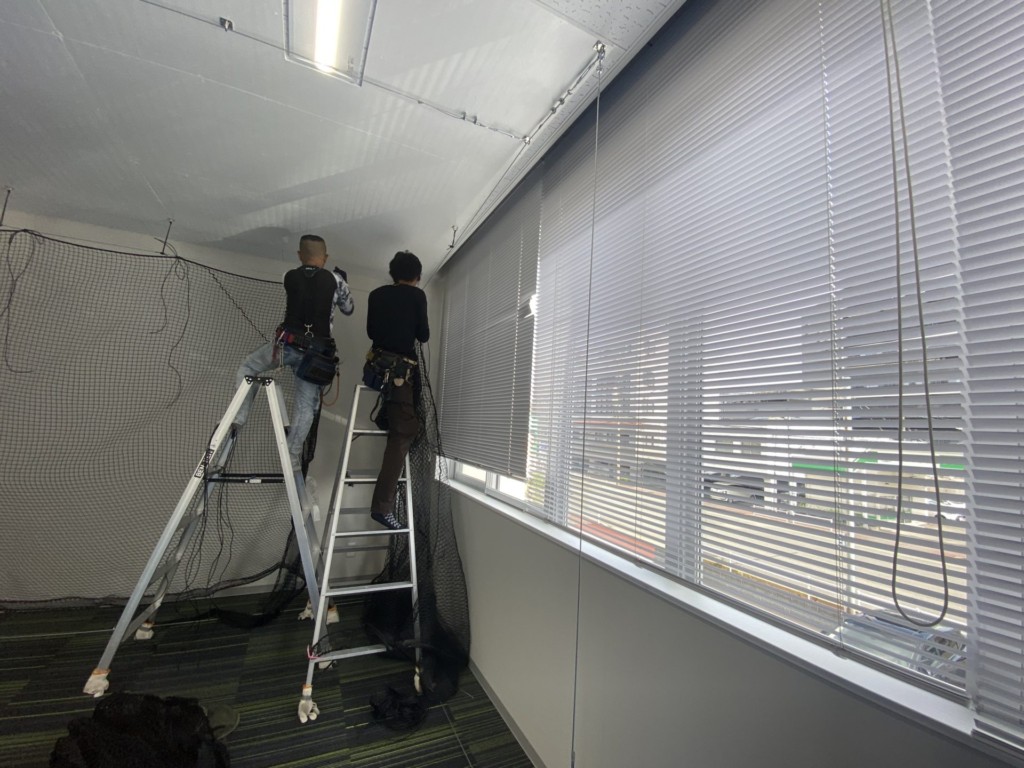 インドアゴルフネット設置工事