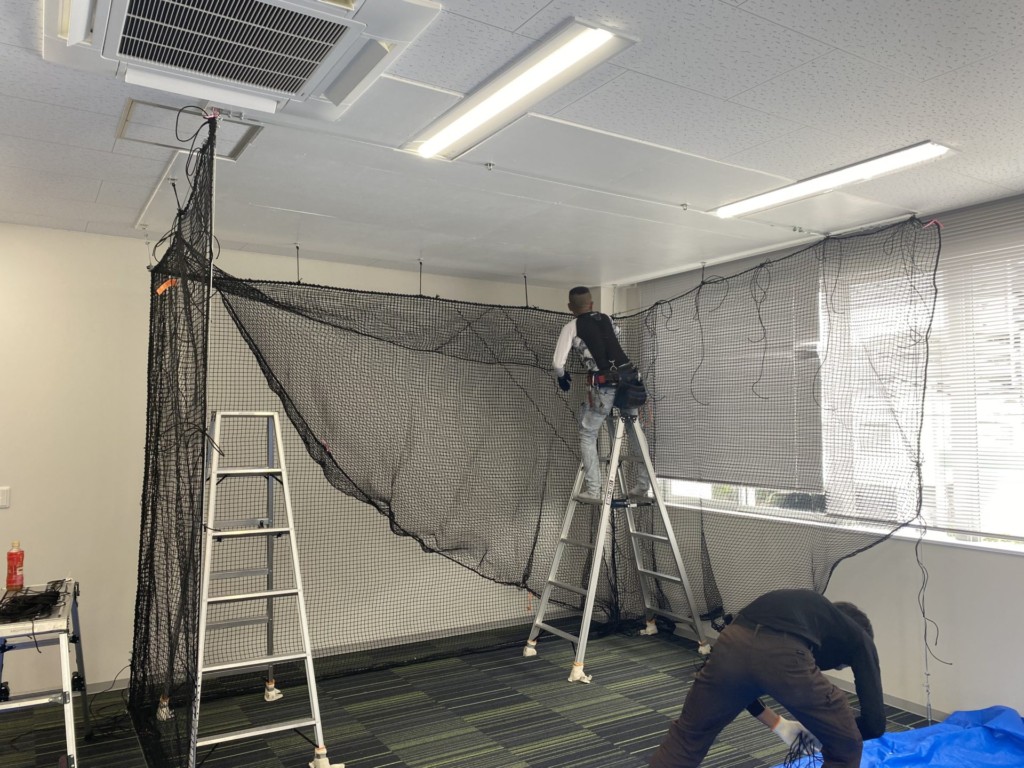 インドアゴルフネット設置工事