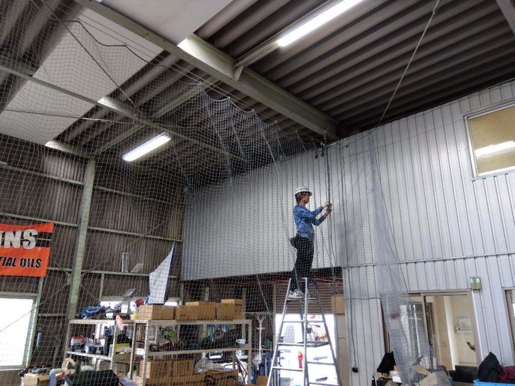 防球ネット設置工事