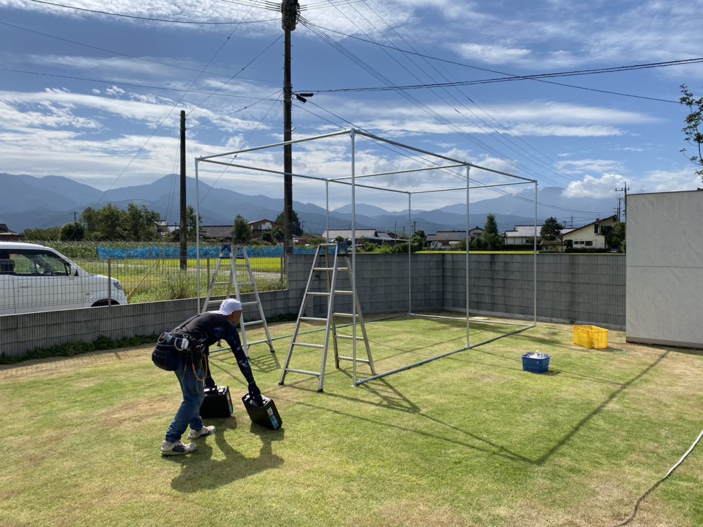 屋外型ゴルフネット設置工事