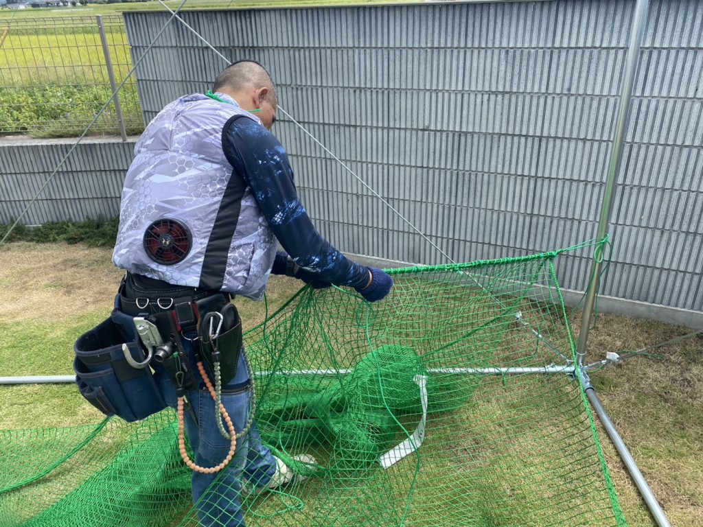 屋外型ゴルフネット設置工事