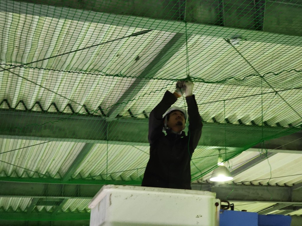 野球防球ネット人工芝設置工事