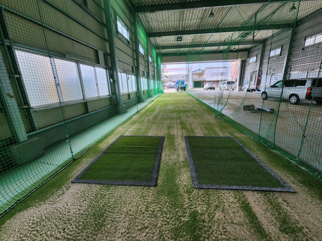 野球防球ネット人工芝設置工事