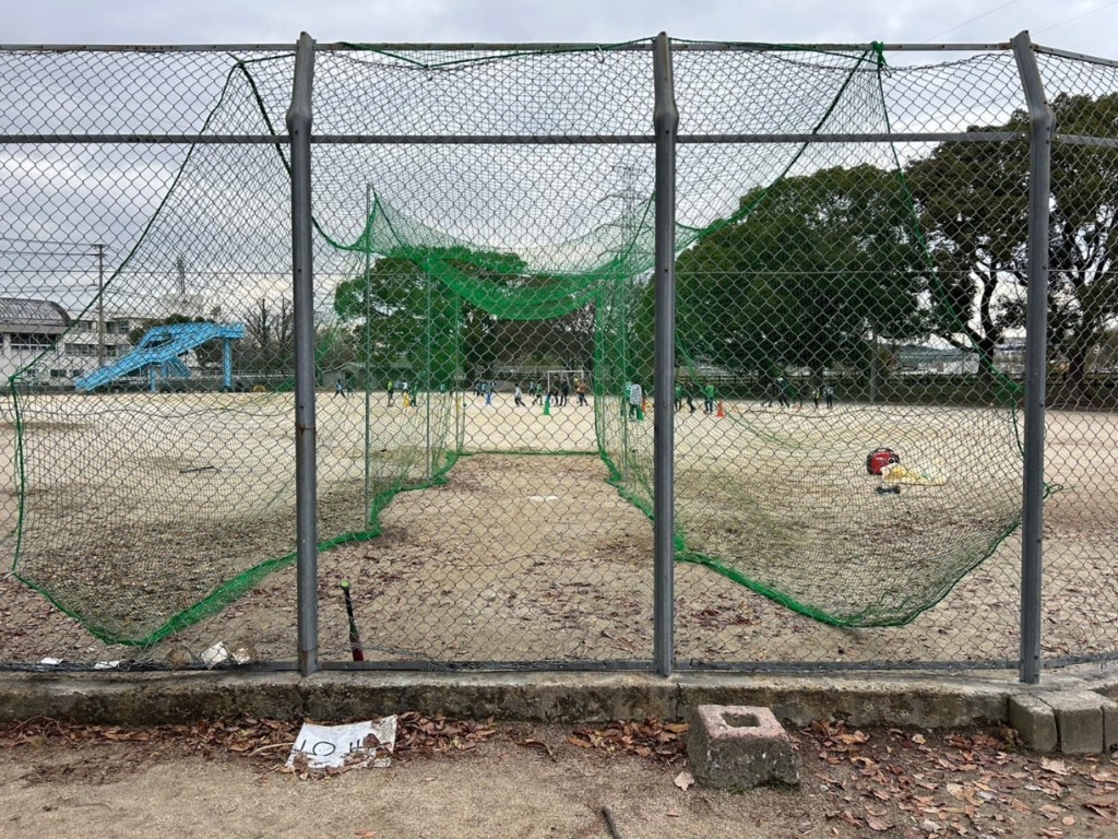 組み立て式バッティングネット設置工事