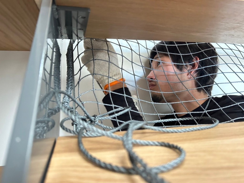 落下防止ネット設置工事