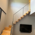 階段落下防止ネット設置工事