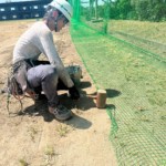 ネット張替及びワイヤー滑車交換工事