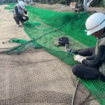 ネット張替及びワイヤー滑車交換工事