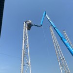 ネット張替及びワイヤー滑車交換工事