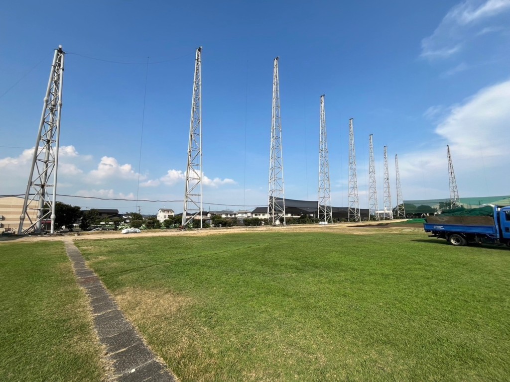 ネット張替及びワイヤー滑車交換工事