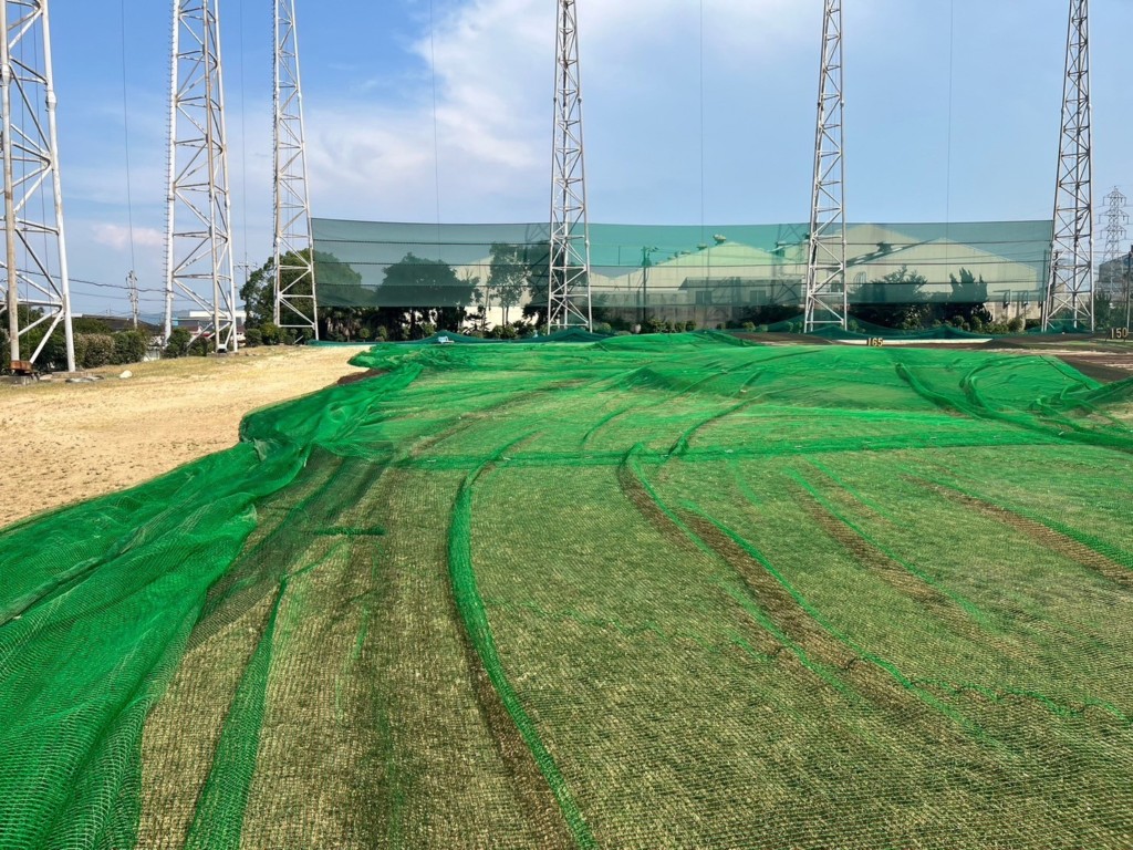 ネット張替及びワイヤー滑車交換工事