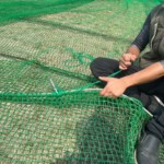 ネット張替及びワイヤー滑車交換工事