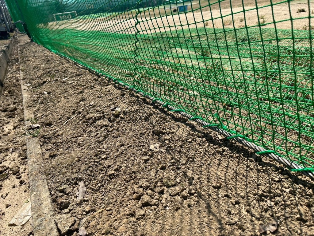 ネット張替及びワイヤー滑車交換工事