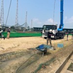 ネット張替及びワイヤー滑車交換工事