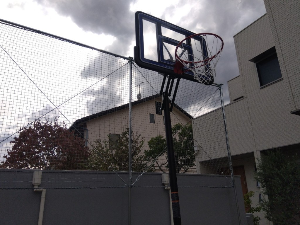 バスケット用防球ネット設置工事