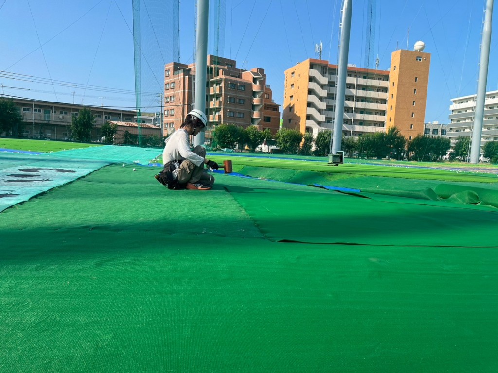 人工芝補修工事