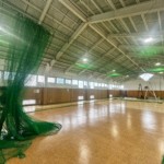 ソフトボール用室内練習場ネット設置工事