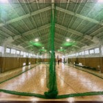 ソフトボール用室内練習場ネット設置工事