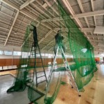 ソフトボール用室内練習場ネット設置工事