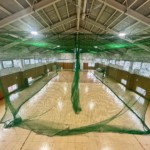 ソフトボール用室内練習場ネット設置工事