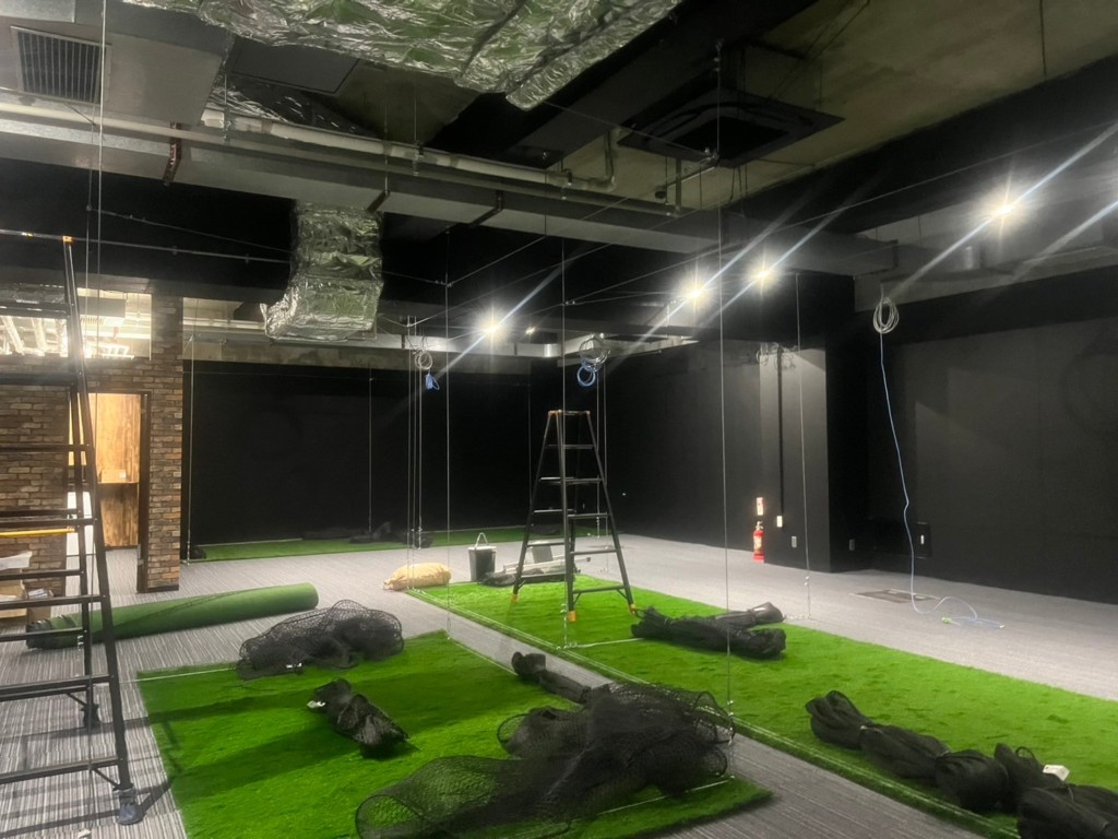 インドアゴルフネット設置工事