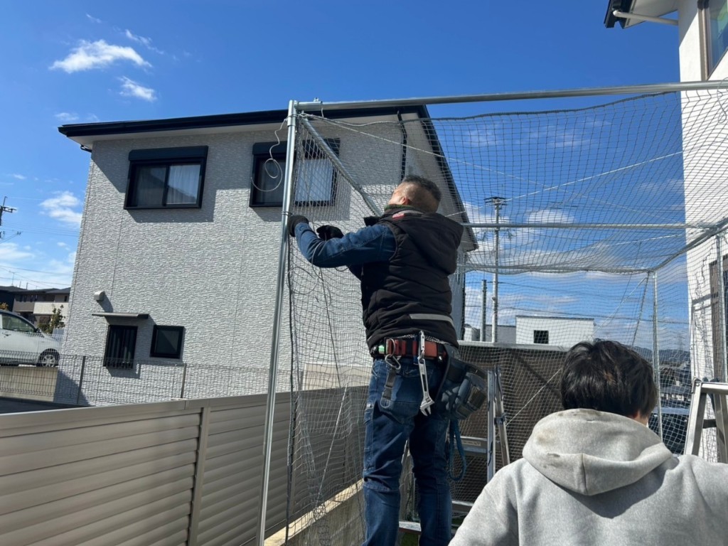 防球ネット設置工事