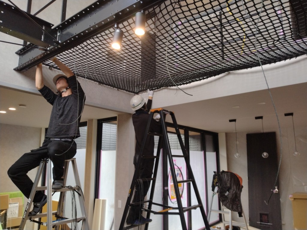 アスレチックネット設置工事