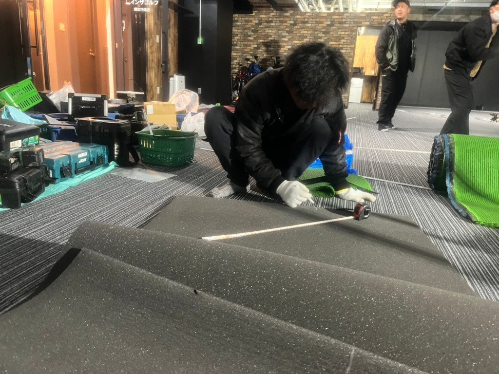 インドアゴルフネット設置工事