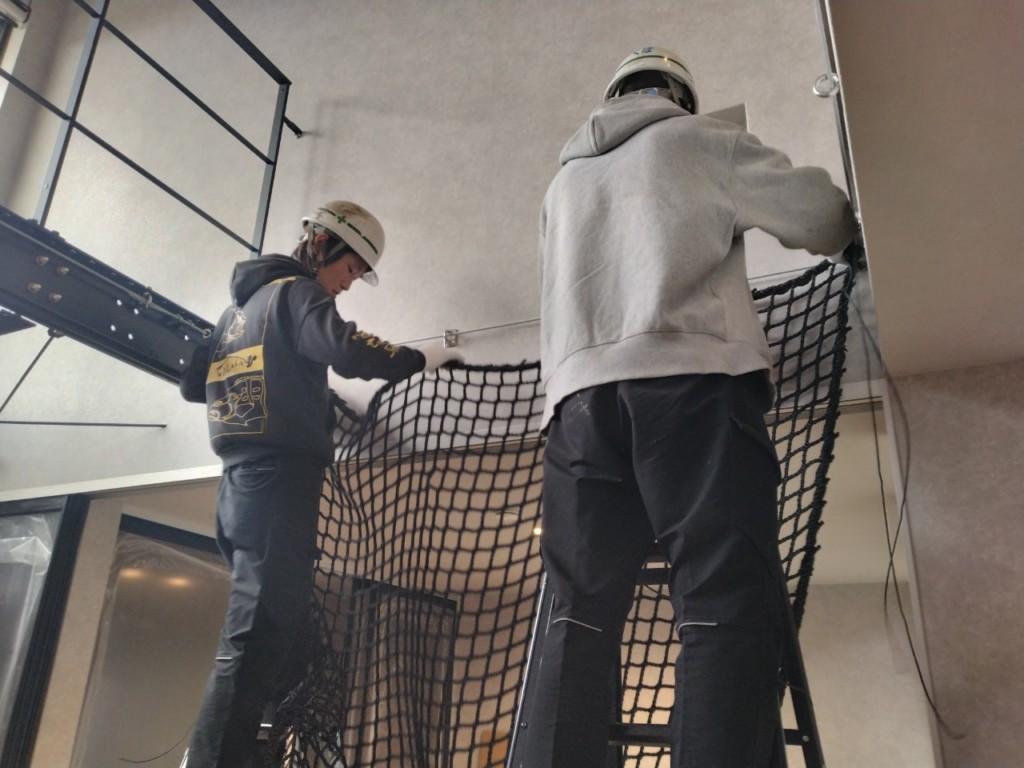 アスレチックネット設置工事