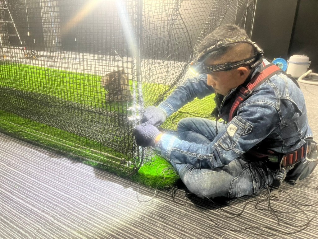 インドアゴルフネット設置工事